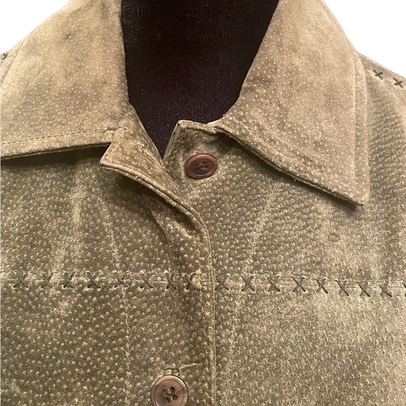 Live a Little suede jacket with sweater sleeves, size small - Picture 2 of 8